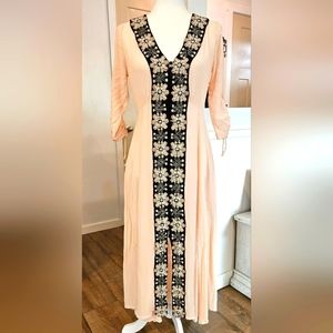 Hardly Worn - FREE PEOPLE -  Light Peach Crepe Kaftan Style Maxi Dress - Size 6